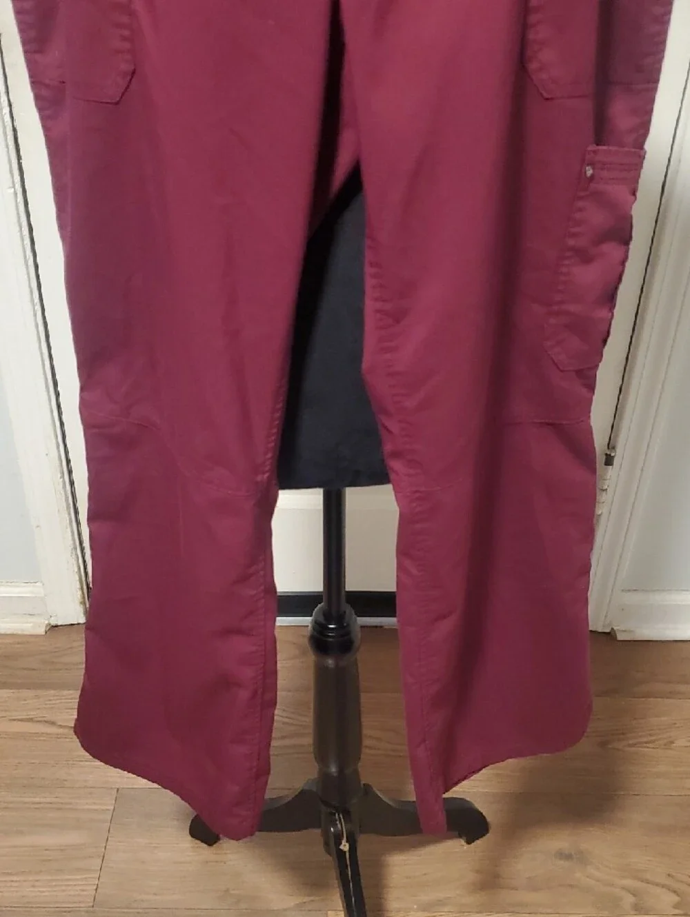 healing hands Maroon Boot-Cut Cargo Scrub Pants - Picture 4 of 9